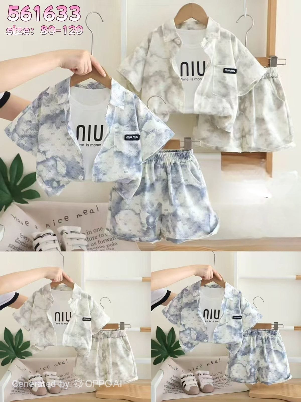 Boys Korean Style 3-Piece Co-Ord Set | Printed Shirt, T-Shirt & Cargo Shorts for Kids