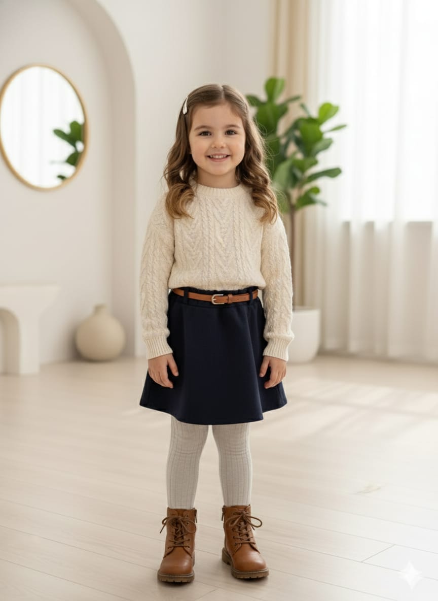 Girls Full Sleeve A-Line Dress